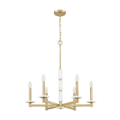 Z-Lite Kaden 6 Light Chandelier in Modern Gold color, Steel frame