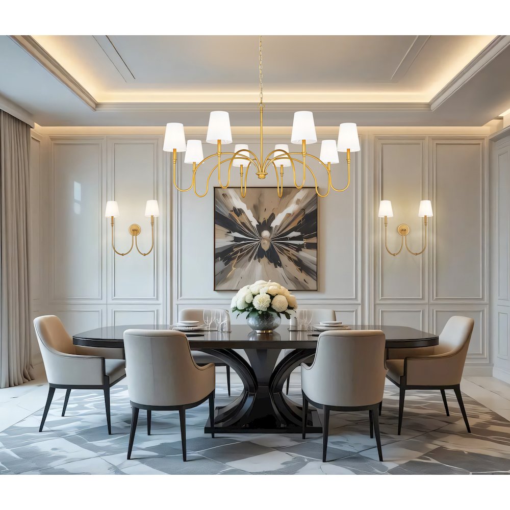 Z-Lite 8 Light Chandelier, Rubbed Brass