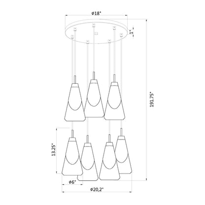 Z-Lite Aimie 7 Light Chandelier, Matte Black