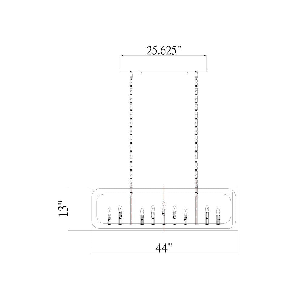 Z-Lite 9 Light Linear Chandelier
