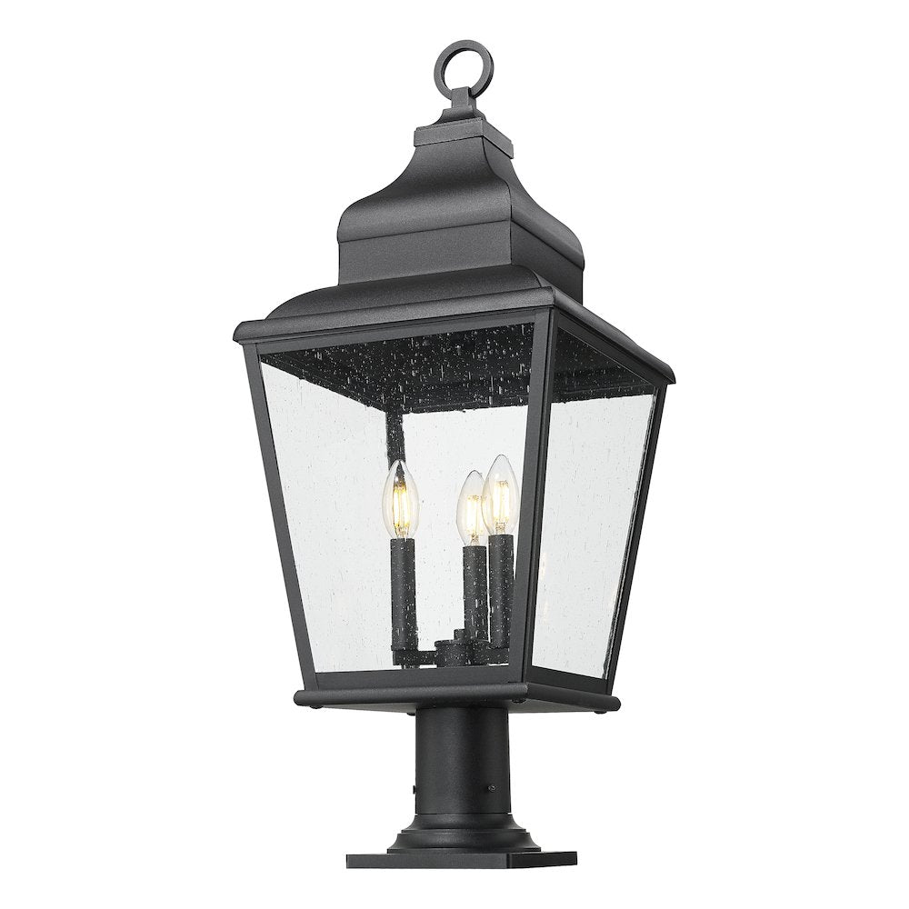 Z-Lite 3 Light Outdoor Pier Mounted Fixture, Sand Black
