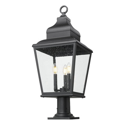 Z-Lite 3 Light Outdoor Pier Mounted Fixture, Sand Black