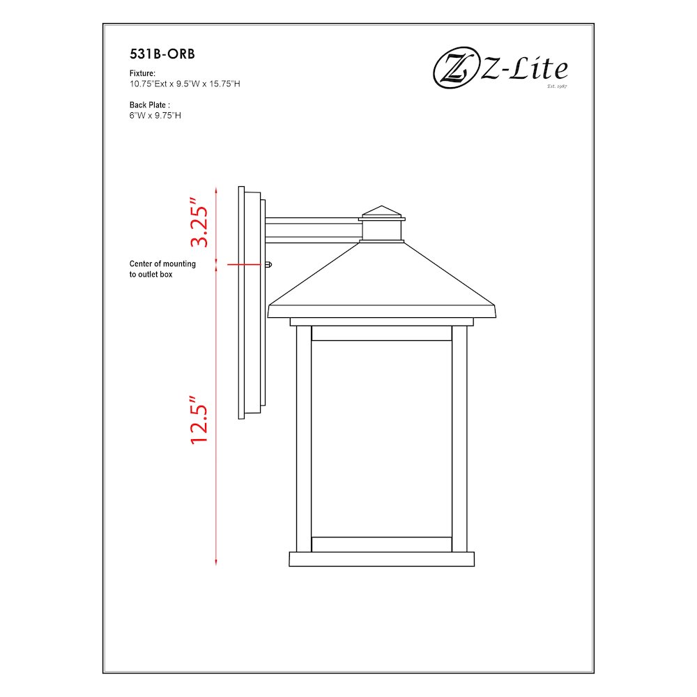 Z-Lite 1 Light Outdoor Wall Light