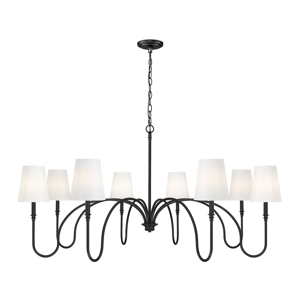 Z-Lite 8 Light Chandelier, Matte Black