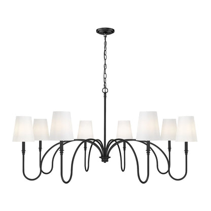 Z-Lite 8 Light Chandelier, Matte Black