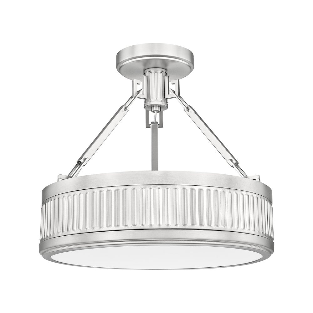 Z-Lite 1 Light Semi Flush Mount, Satin Nickel