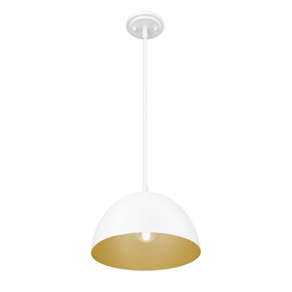 Z-Lite 1 Light Pendant, Matte White