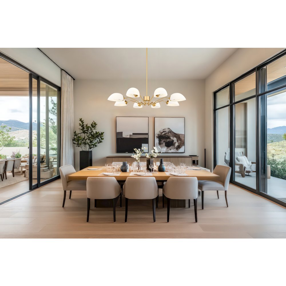Z-Lite 8 Light Chandelier, Modern Gold