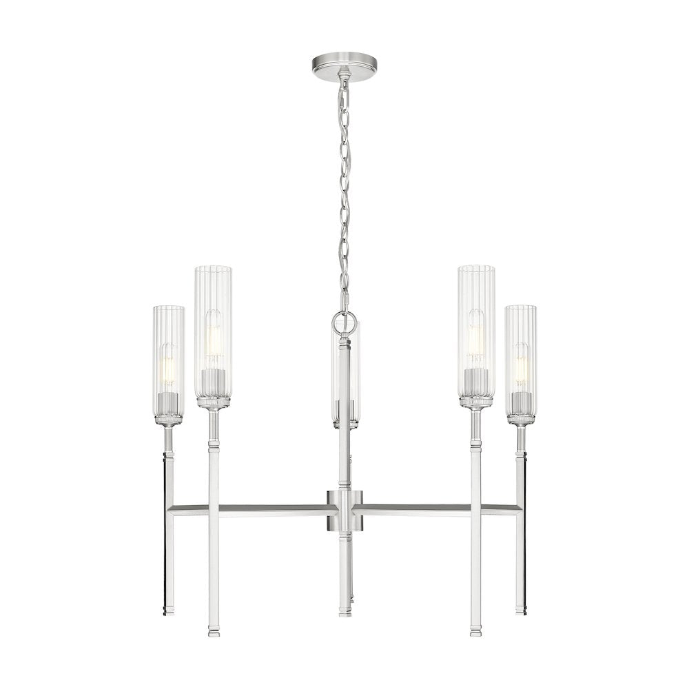 Z-Lite 5 Light Chandelier, Brushed Nickel