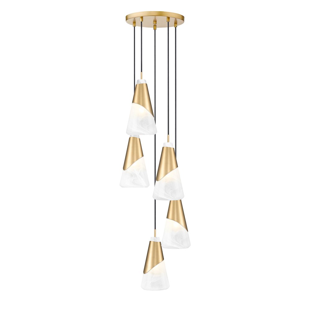 Z-Lite Aimie 5 Light Chandelier, Modern Gold