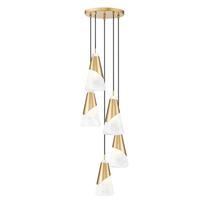 Z-Lite Aimie 5 Light Chandelier, Modern Gold