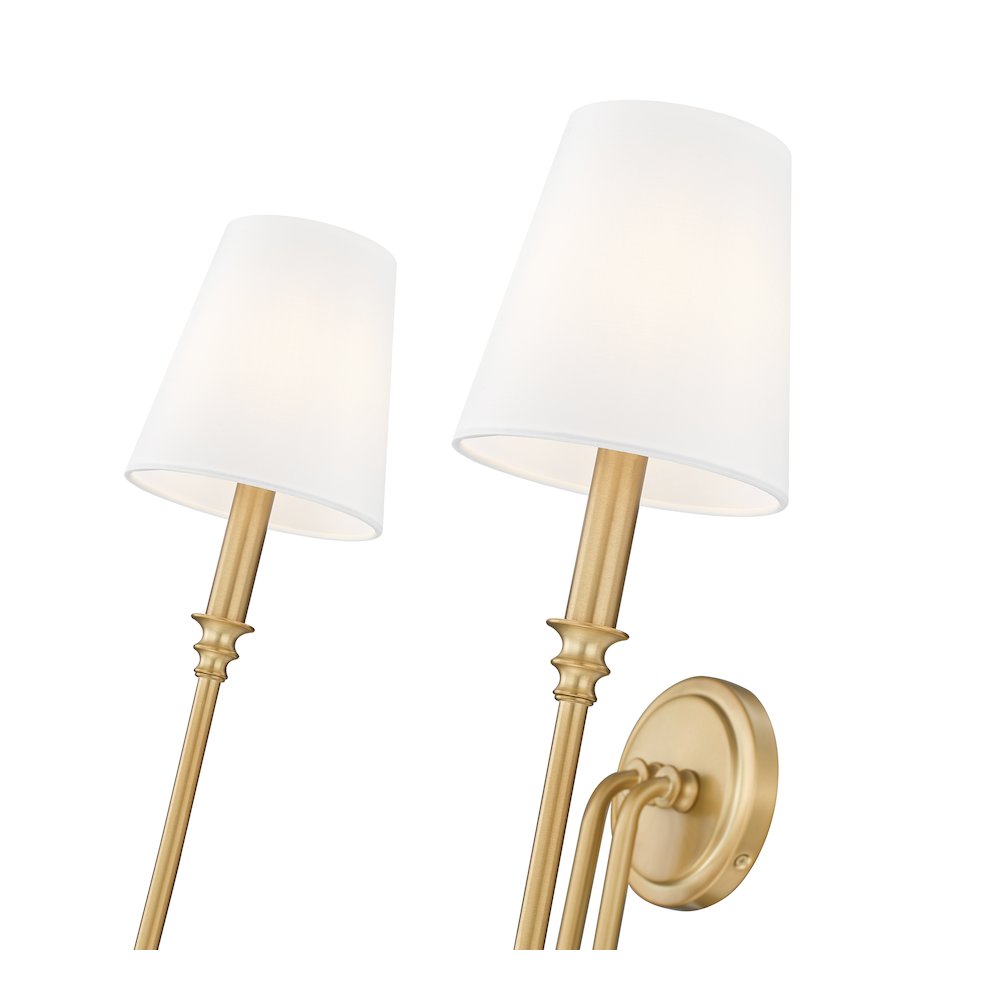 Z-Lite 2 Light Wall Sconce, Rubbed Brass