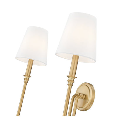 Z-Lite 2 Light Wall Sconce, Rubbed Brass