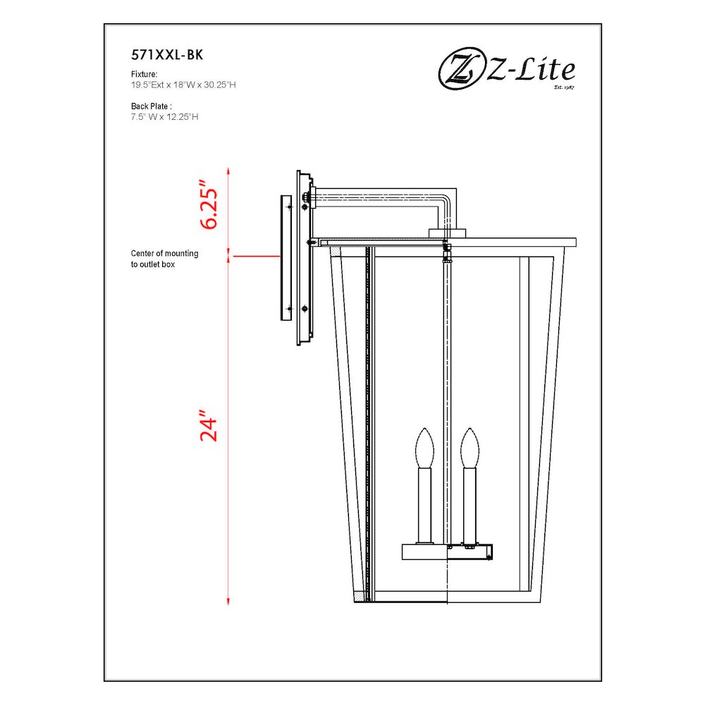 Z-Lite 4 Light Outdoor Wall Light