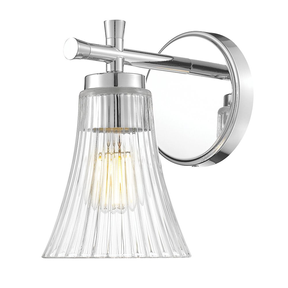 Z-Lite Belle 1 Light Wall Sconce in Chrome color, Steel frame