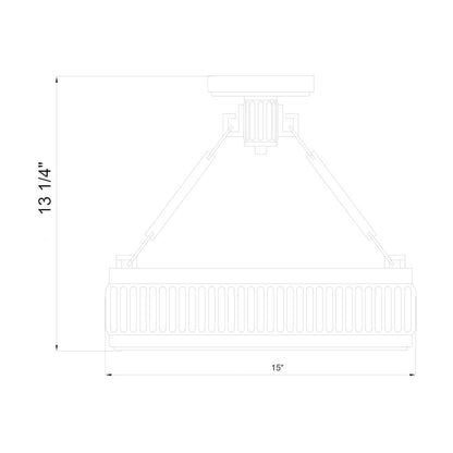 Z-Lite 1 Light Semi Flush Mount, Satin Nickel