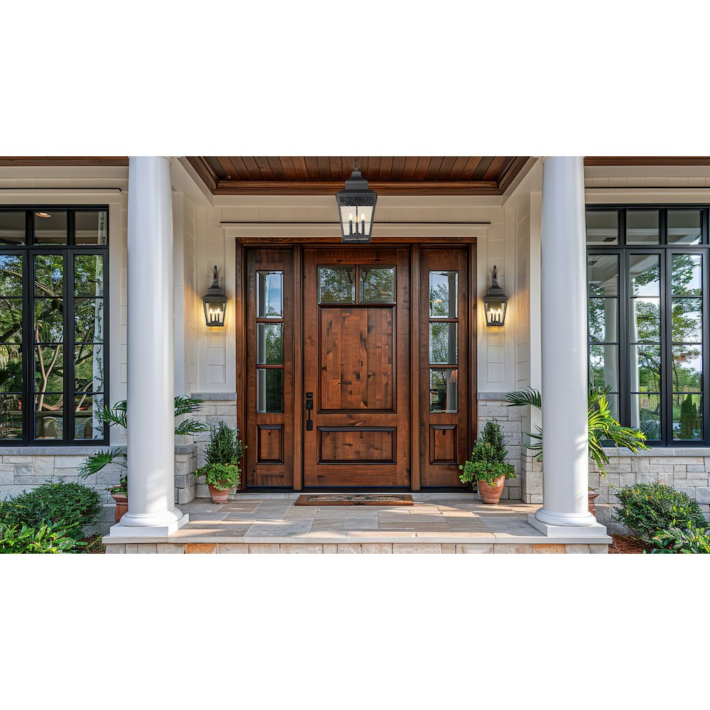 Z-Lite 3 Light Outdoor Wall Light, Sand Black