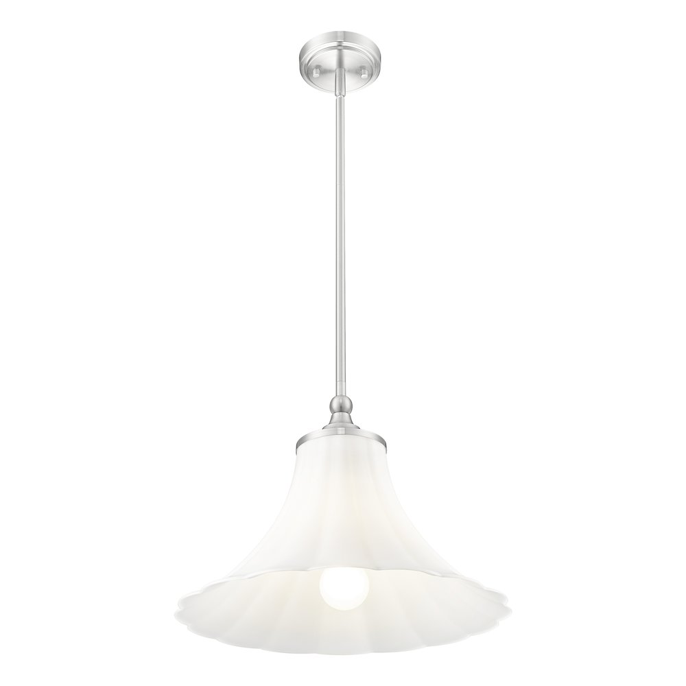 Z-Lite 1 Light Pendant, Brushed Nickel