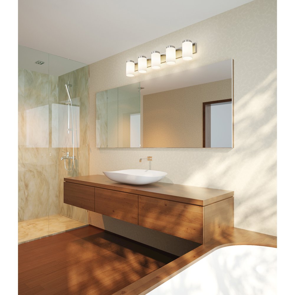 Z-Lite Burk 5 Light Vanity, Brushed Nickel