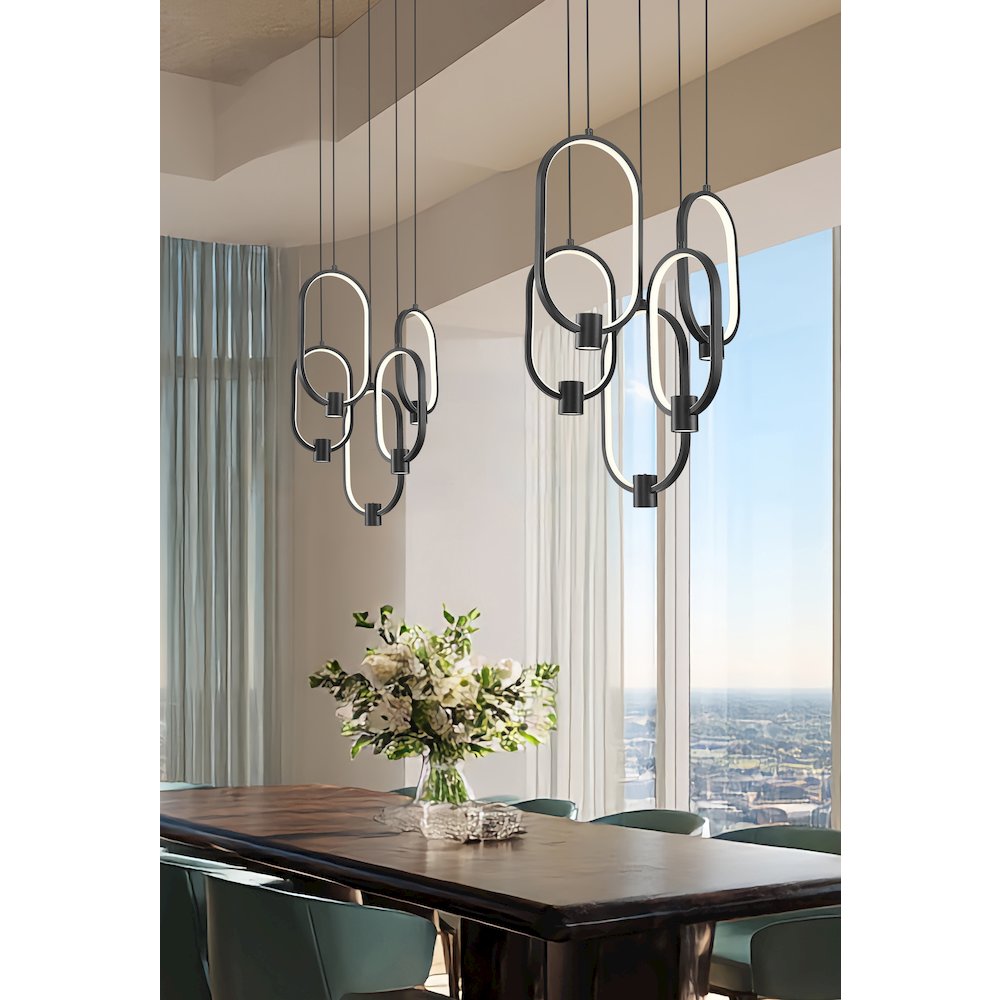 Z-Lite 5 Light Chandelier, Matte Black