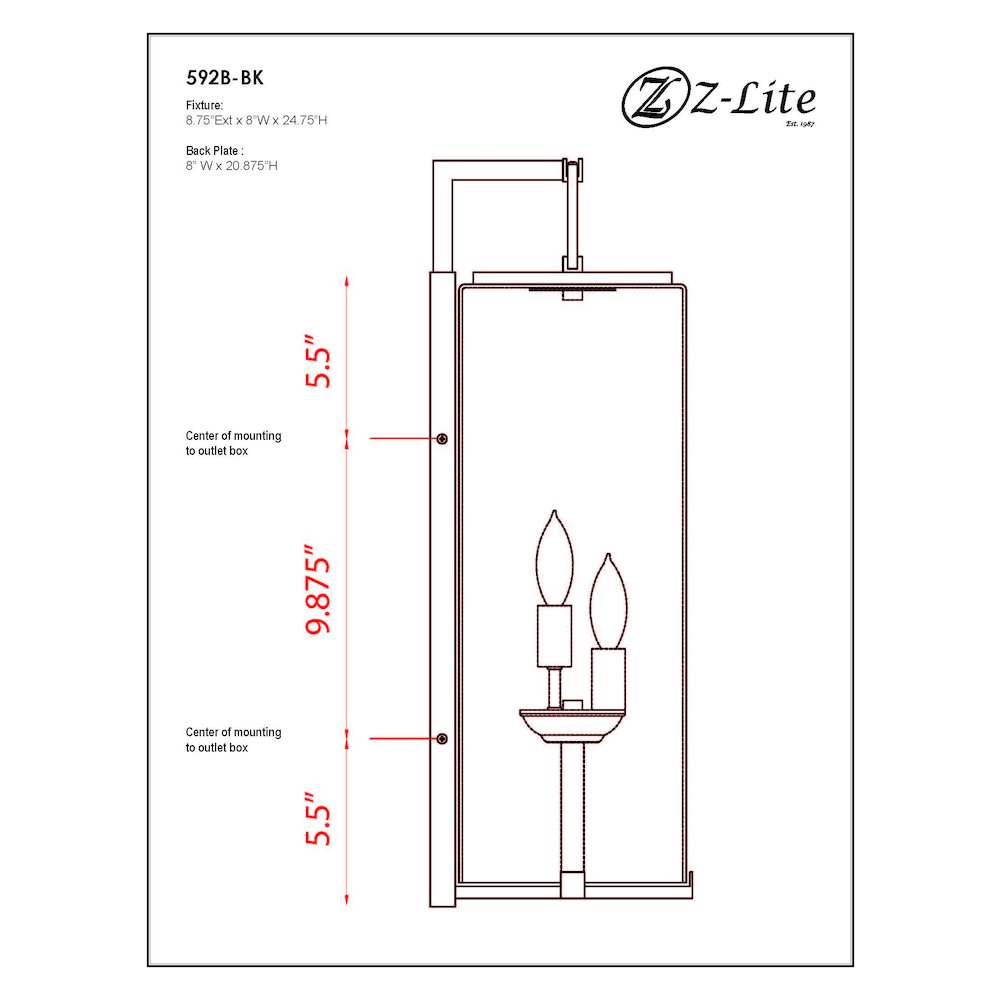 Z-Lite 3 Light Outdoor Wall Light