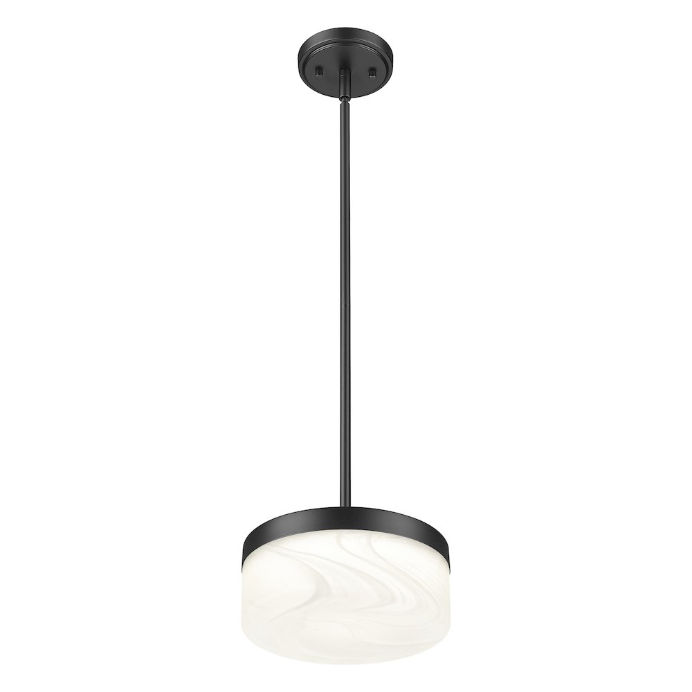 Z-Lite 1 Light Pendant, Matte Black