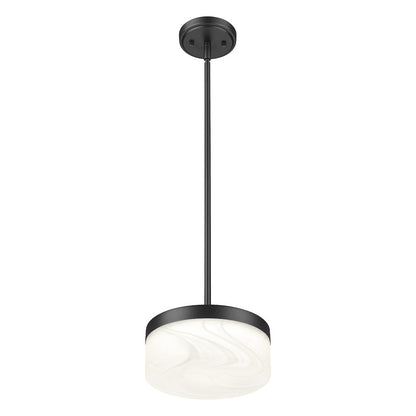 Z-Lite 1 Light Pendant, Matte Black