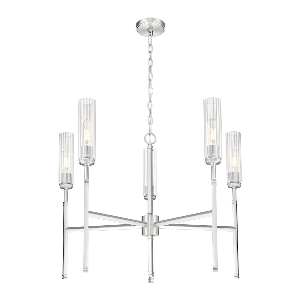 Z-Lite 5 Light Chandelier, Brushed Nickel