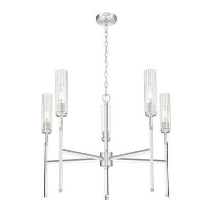 Z-Lite 5 Light Chandelier, Brushed Nickel