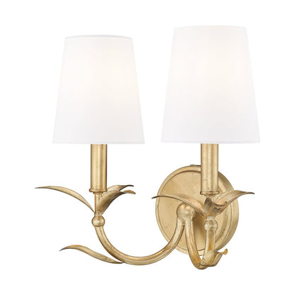 Z-Lite 2 Light Wall Sconce, Gold Leaf