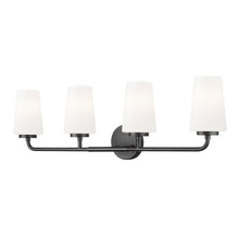 Z-Lite Montford 4 Light Vanity in Matte Black color, Steel frame