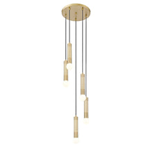 Z-Lite Stari 5 Light Chandelier in Modern Gold color, Steel frame