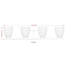 Z-Lite Naya 4 Light Vanity in Matte Black color, Steel frame