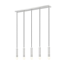 Z-Lite Stari 5 Light Linear Chandelier in Brushed Nickel color, Steel frame