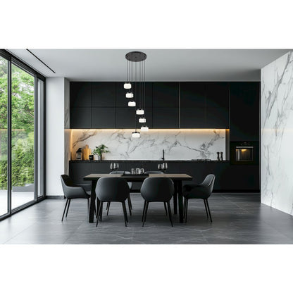 Z-Lite 7 Light Chandelier, Matte Black