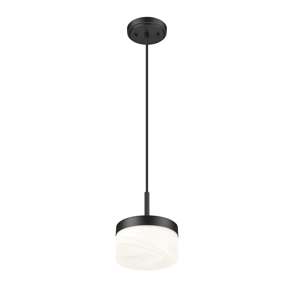 Z-Lite 1 Light Pendant, Matte Black