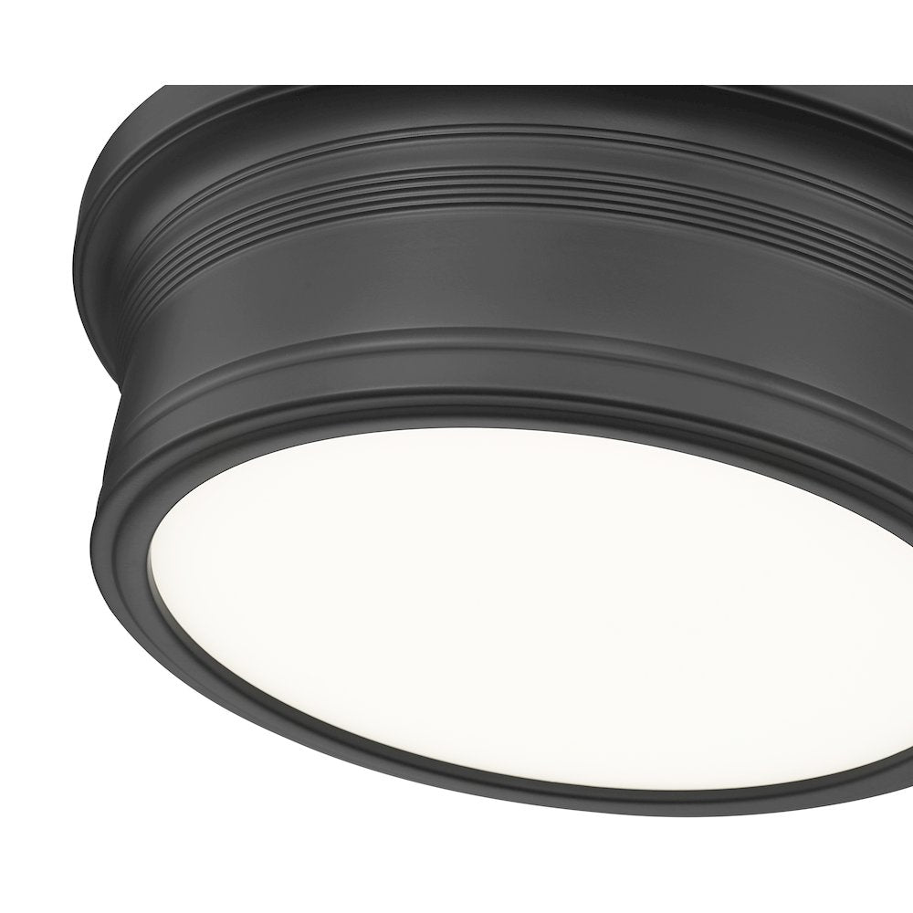 Z-Lite 1 Light Flush Mount, Matte Black