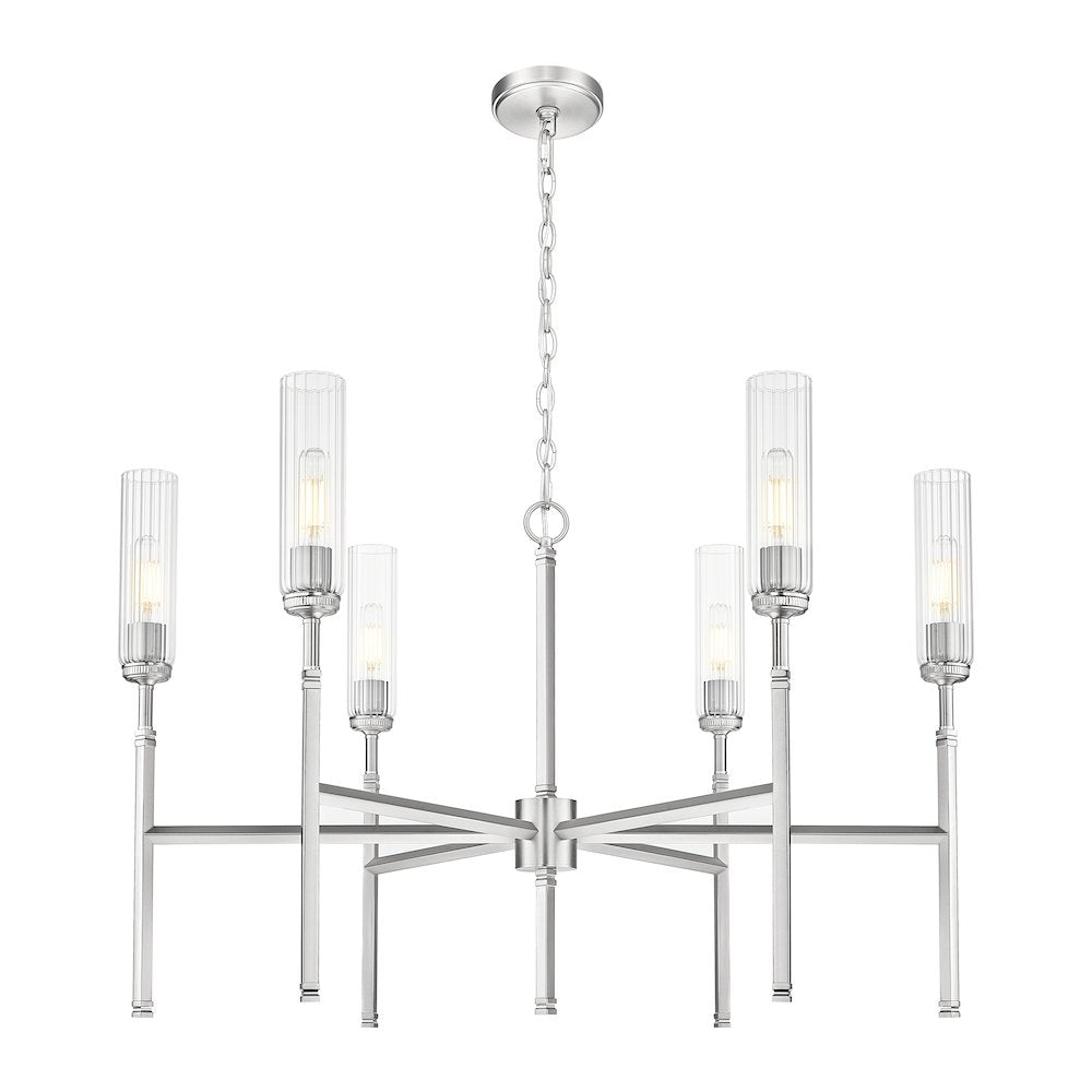 Z-Lite 6 Light Chandelier, Brushed Nickel