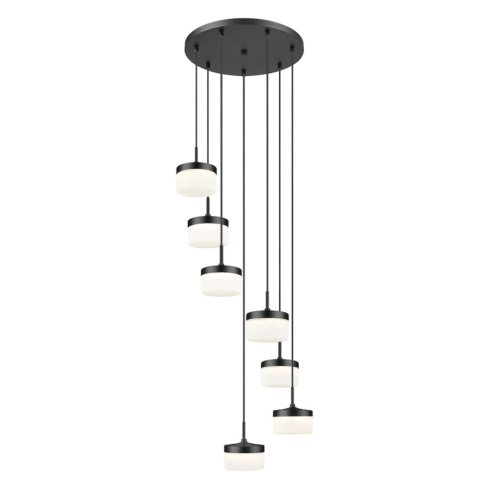 Z-Lite 7 Light Chandelier, Matte Black