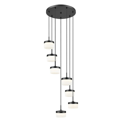 Z-Lite 7 Light Chandelier, Matte Black