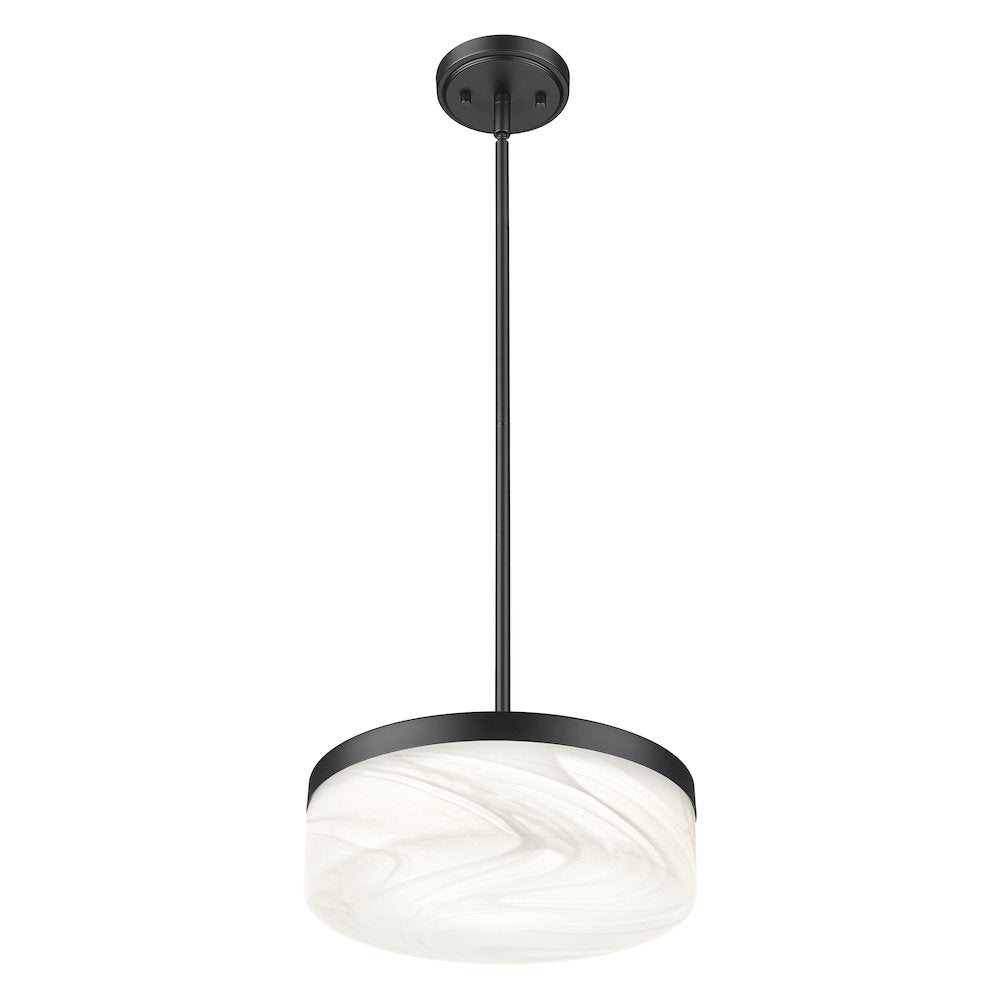 Z-Lite 1 Light Pendant, Matte Black