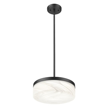 Z-Lite 1 Light Pendant, Matte Black