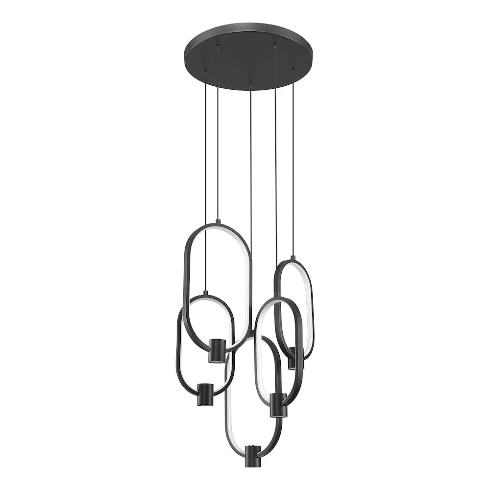 Z-Lite 5 Light Chandelier, Matte Black