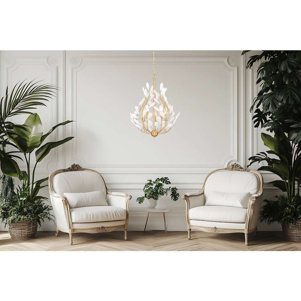 Z-Lite 5 Light Chandelier, Modern Gold