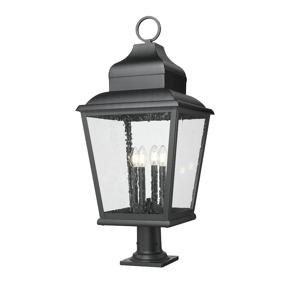 Z-Lite 4 Light Outdoor Pier Mounted Fixture, Sand Black
