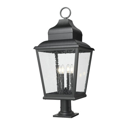Z-Lite 4 Light Outdoor Pier Mounted Fixture, Sand Black