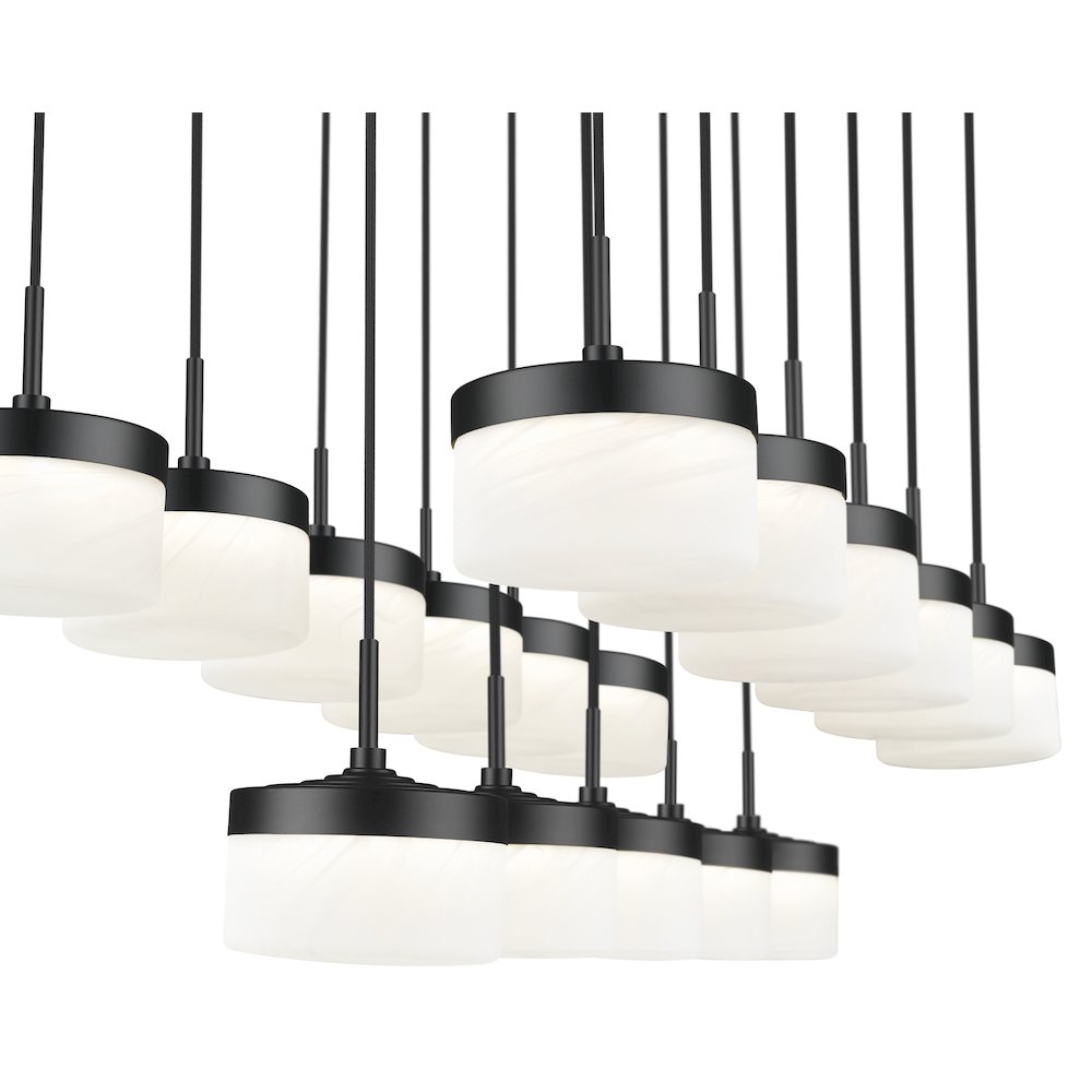 Z-Lite 17 Light Linear Chandelier, Matte Black