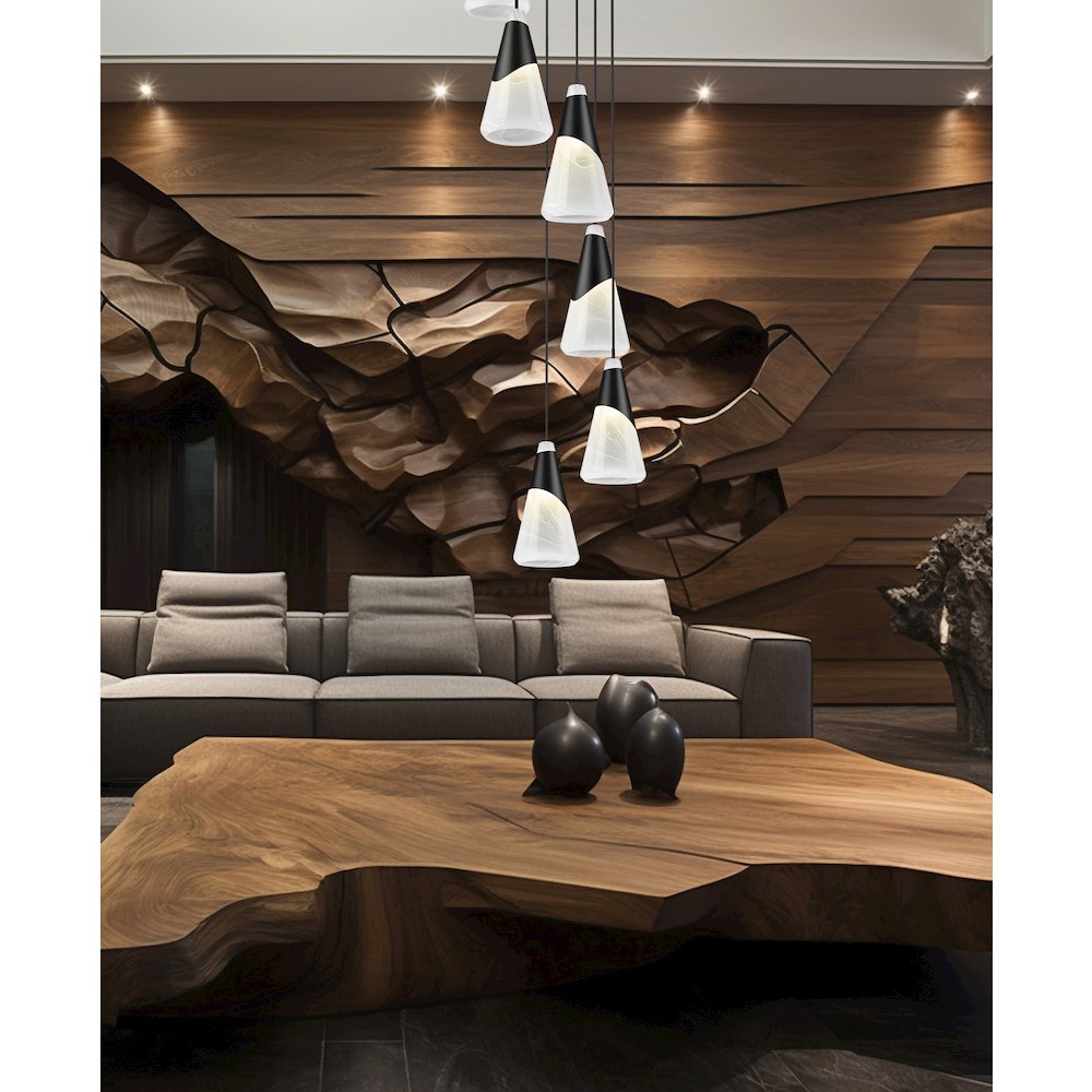 Z-Lite Aimie 7 Light Chandelier, Matte Black