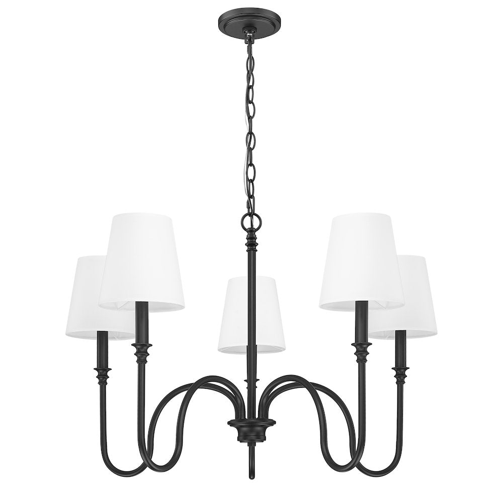 Z-Lite 5 Light Chandelier, Matte Black