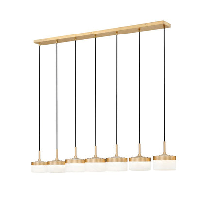 Z-Lite 7 Light Linear Chandelier, Modern Gold